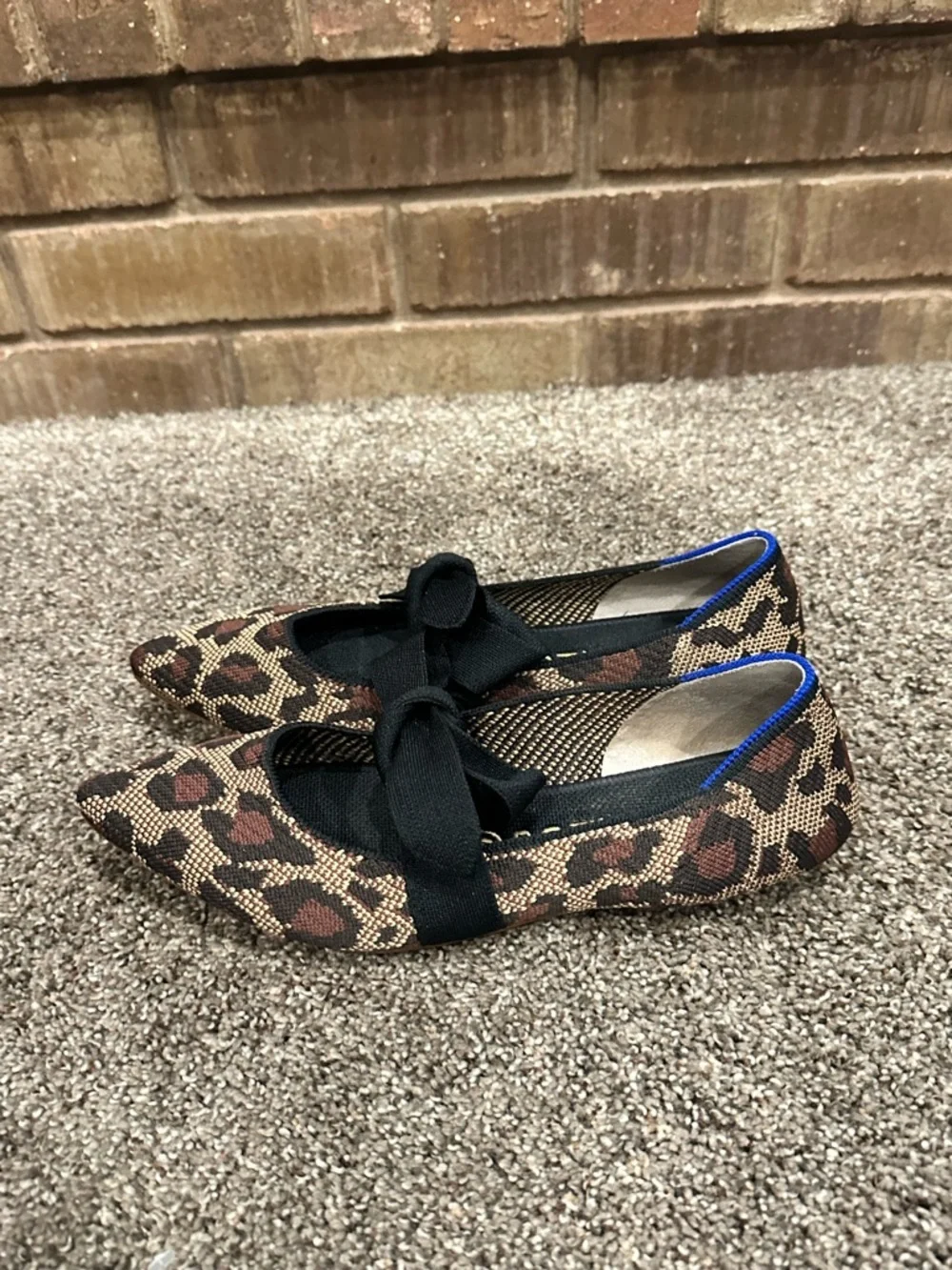 Rothy's The Point Leopard Print Bow Flats Size 8 • Chic Classic Preppy Coquette